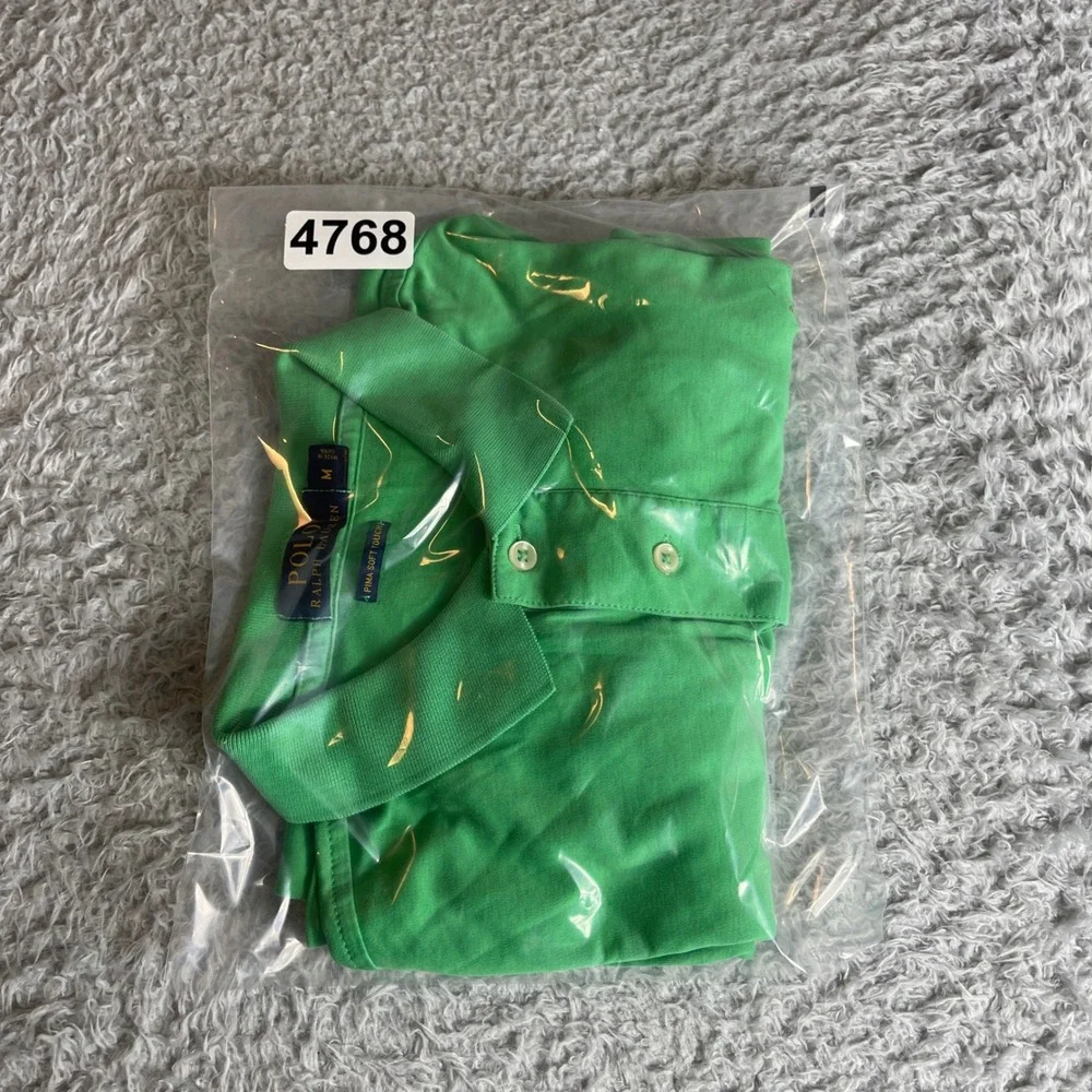 Polo Ralph Lauren Mens Green Pima Soft Touch Cotton Polo Shirt Size M Classic